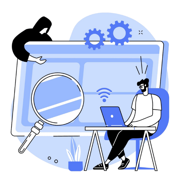 An animation of someone trying to break into digital files.