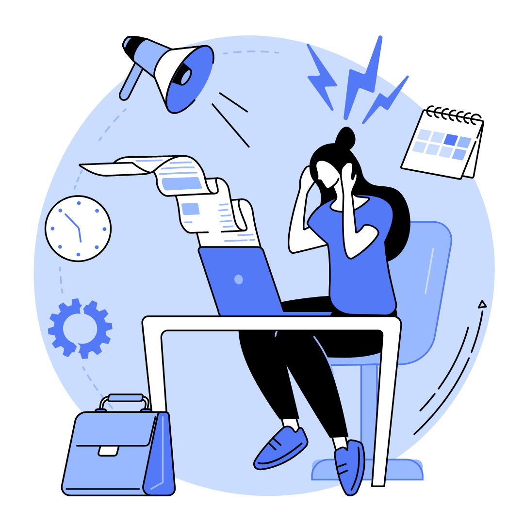 frustrated employee with deadlines