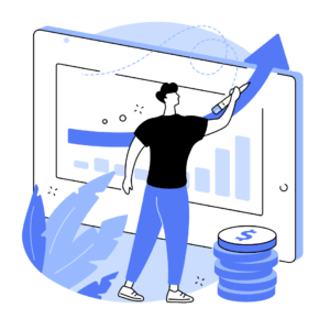 profitability, graph trending upward